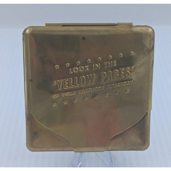 Vintage Metal Cigarette Case Box Ad Look in the Yellow Pages ... - Picture 1 of 7